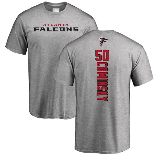 Atlanta Falcons Men Ash John Cominsky Backer NFL Football #50 T Shirt